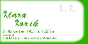 klara korik business card